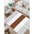 thumbnail image 1 of Boho Brown Area Rug for Bedroom 4x6 Ft Striped Tribal Farmhouse Style Super Soft fuzzy Throw Rug Non-Slip Fluffy Plush Indoor Floor Carpet for Living Room Nursery Home Decor, 1 of 8