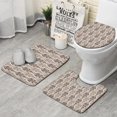 thumbnail image 1 of Boho Brown Damask Ethnic Pattern Bathroom Rugs Sets 3 Piece,Toilet Cover Set,Absorbent Non Slip Bathroom Mats Sets with U-Shaped Contour Rug Toilet Rug Set, 1 of 5