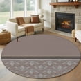 thumbnail image 1 of Boho Brown Flower Round Area Rug 8Ft Washable Large Circle Rugs for Living Room Dorm, Abstract Bohemia Pesley Floral Non-Slip Carpet Floor Mats Indoor Outdoor Carpet Runner Aesthetic Home Decor, 1 of 8
