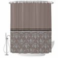 thumbnail image 1 of Boho Brown Flower Shower Curtain, Waterproof Shower Curtains for Bathroom, Abstract Bohemia Pesley Floral Washable Fabric Bathtub Curtain Set Bath Decor with 12 Hooks 72"x78", 1 of 8