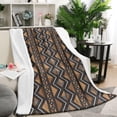 thumbnail image 1 of Boho Brown Geometric Ethnic Pattern Blanket,Comfortable Soft Flannel Throw Blanket,All Season,Warm Lightweight Blankets for Sofa Bed Couch Living Room Chair,50"x60", 1 of 4