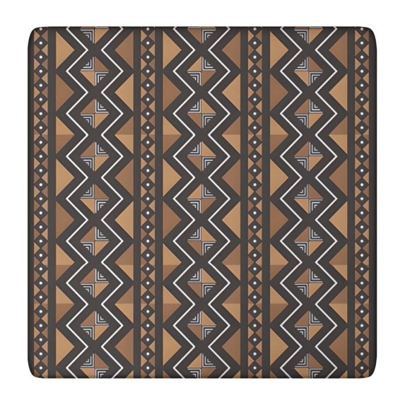 Boho Brown Geometric Ethnic Pattern Square Fitted Tablecloth with Elastic Edge,Square Table Cover,Washable Elastic Table Cover for Home Kitchen Party Decor 36"x36"