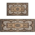 thumbnail image 1 of Boho Brown Kitchen Rug Mat Set of 2 Piece Farmhouse Kitchen Rugs Washable Kitchen Floor Mats Non Slip Boho Runner Rug Decor, 1 of 6