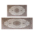 thumbnail image 1 of Boho Brown Pattern Kitchen Rugs and Mats Sets Of 2, Funny Kitchen Decoration Rubber Backing Non-Slip Absorbent Mats for Sink Waterproof Runner Rug for Laundry Room 17x30+17x48inch, 1 of 7