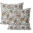 thumbnail image 1 of Boho Brown Pillow Covers 20x20 Inch 2 Pcs Grey Gray Black Vintage Floral Decor Throw Pillows Spring Flower Fall Outdoor Farmhouse Decoration Pillowcase Cushion Cover for Couch Sofa Bed, 1 of 6