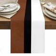 Boho Brown Table Runner, Black and White Striped Tribal Farmhouse Style ...