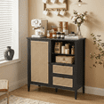 thumbnail image 1 of VASAGLE Kitchen Sideboard Buffet Cabinet, Boho Coffee Bar Cabinets with Adjustable Shelves, Buffet Console Table for Living Room, Kitchen, Black, 1 of 10