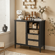 VASAGLE Kitchen Sideboard Buffet Cabinet, Boho Coffee Bar Cabinets with Adjustable Shelves, Buffet Console Table for Liv
