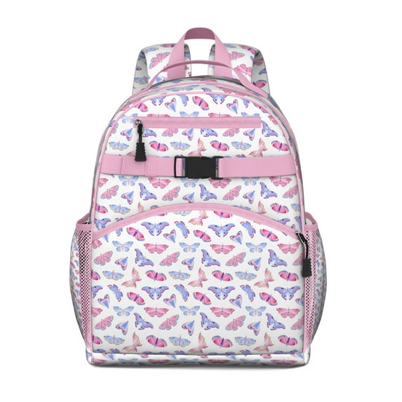 Boho Butterfly Backpack for Students Floral and Fantasy Pattern with Artistic Watercolor Butterfly Theme