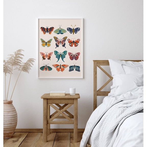 Boho Butterfly House Portrait Art, First Home Gift Home Decor #1794, 8x12 UNFRAMED