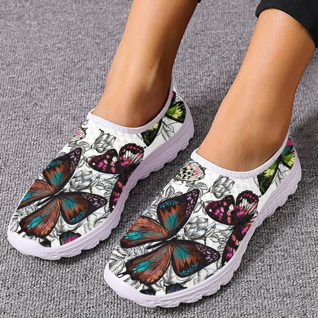 Boho Butterfly Loafers For Women Monarch Butterfly Comfortable