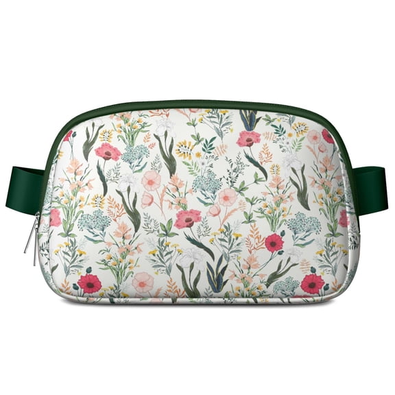 Boho Butterfly Waist Bag – Botanical Floral Fanny Pack with Blooming Garden & Vintage Bee Art
