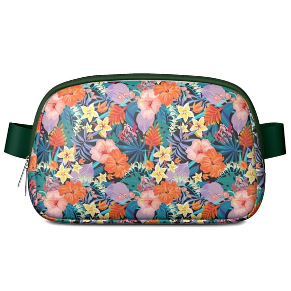 Boho Butterfly Waist Bag – Botanical Floral Fanny Pack with Blooming Garden & Vintage Bee Art