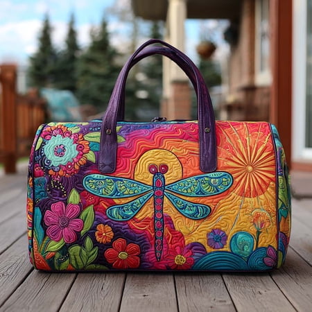Boho Buzz Quilted Duffle Bag, Quited Weekender Travel Bag, Carry On Duffle