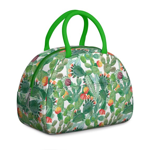Boho Cactus Lunch Bag for Women – Insulated Tote with Southwestern Succulent Print, Cute and Leakproof