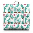 thumbnail image 1 of Boho Cactus Meditation Cushion - Thick Square Floor Pillow for Adults with Succulent Design, Supportive PP Cotton Filling for Yoga & Relaxation, 1 of 7