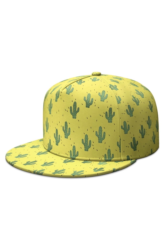 Boho Cactus Print Adjustable Hat - Unisex Breathable Cap for Outdoor Activities & Sports | Watercolor Desert Design