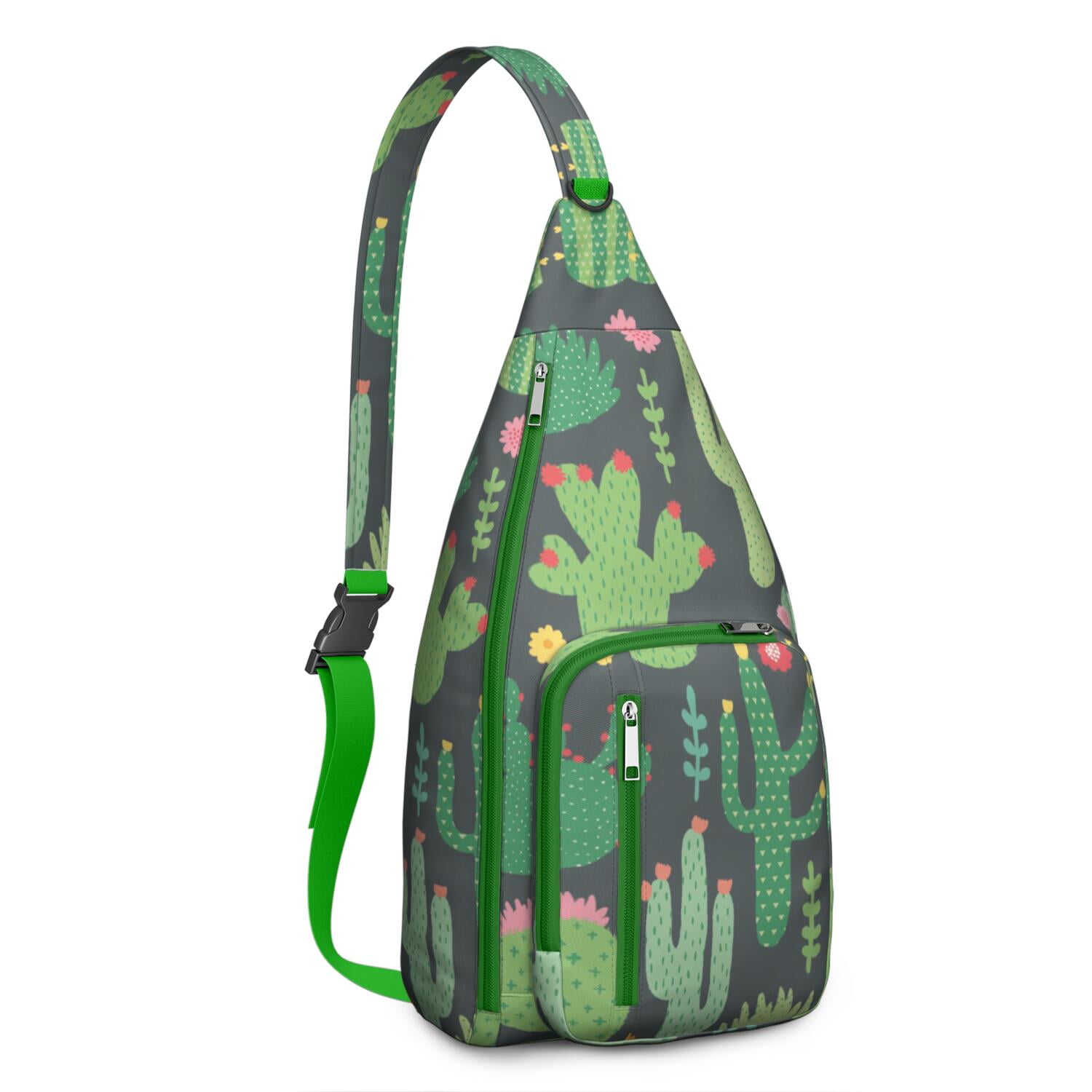 Boho Cactus Sling Backpack – Southwestern Succulent 