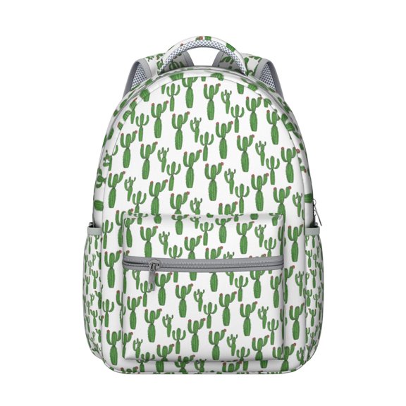 Boho Cactus Students Backpack Southwestern Succulent and Watercolor Desert Style Design Retro Minimalist Botanical School Bag