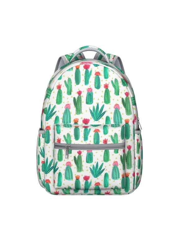 Students Backpack Southwestern Succulent and Watercolor Desert Style Design Retro Minimalist Botanical School Bag