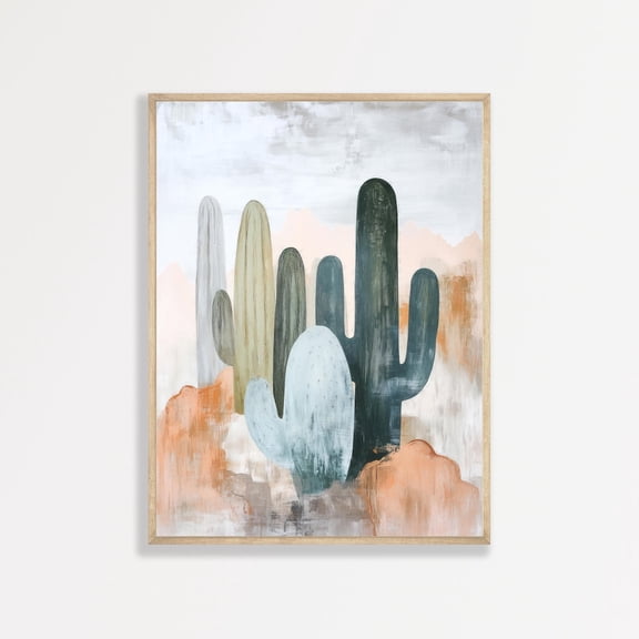 Boho Cactus Wall Art Minimalist Style Home Decor
