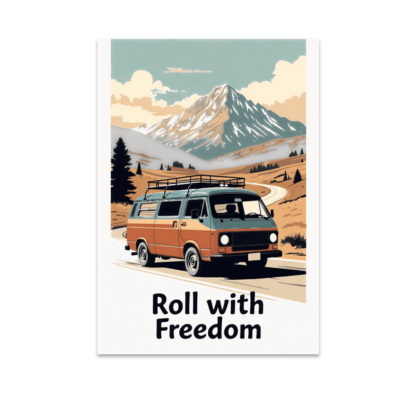 Boho Camper Van Travel Print - Adventure Seeker - 13x19 Poster Print