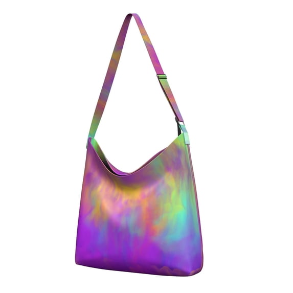 Boho Canvas Shoulder Bag with Adjustable Strap and Zipper Closure ...