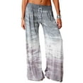 thumbnail image 1 of Boho Casual Pants for Womens Loose Wide Leg Elastic Palazzo Pant Tie Dye Summer Beach Harem Trousers, 1 of 2