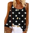 thumbnail image 1 of Boho Casual Tank Tops Sleeveless Blouse for Women Floral Print T-Shirt Summer Casual Loose Tank Vest Pleated Tunic Blouse Holiday Party Beach, 1 of 9