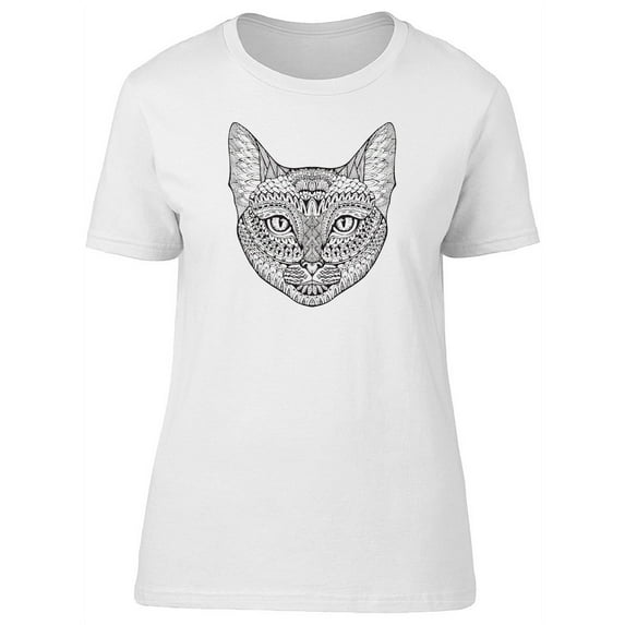 Boho Cat Head B&W Tee Women's -Image by Shutterstock