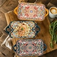 thumbnail image 1 of Boho Ceramic Serving Platters Set of 4, 12 Inch Large Porcelain Dishes for Entertaining, Microwave Safe, 1 of 5
