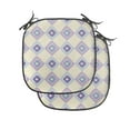 thumbnail image 1 of Boho Chair Seating Cushion Set of 2, Continuing Themed Pattern with Pencil Hatched Inspired Nested Rhombs, Seat Pads for Office with Anti-slip Backing, 16"x16", Eggshell and Multicolor, by Ambesonne, 1 of 7