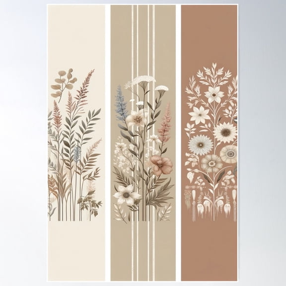 Boho Charm Minimalist Elegance Floral Digital Art Poster Wall Art Bedroom Wall Art