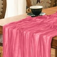 thumbnail image 1 of Boho Cheesecloth Table Runner, 35 x 70 In Gauze Fabric Wedding Table Runner for Dining Party Holiday Decor, Coral Red, 1 of 5