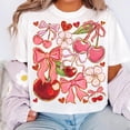 thumbnail image 1 of Boho Cherry Coquette T-shirt Sublimation Design, Preppy Cherries T-shirt, Boho Floral Berry T-shirt, Summer Cherry T-shirt, 1 of 5