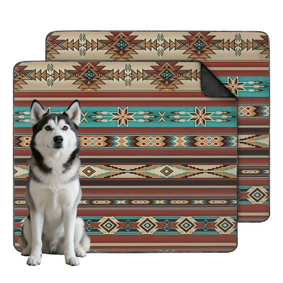 Boho Chic Aesthetic Washable Dog Pads, Large 35x41 Reusable Puppy Pads with Non-Slip Backing, Leak-Proof for Discreet Indoor Accident Management