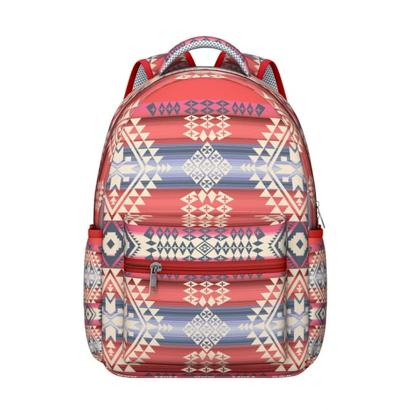 Boho Chic Campus Backpack - Tribal Print Design with 17" Laptop Pocket, Spacious Daypack for Women, Water-Resistant & Stylish for College & Commuting