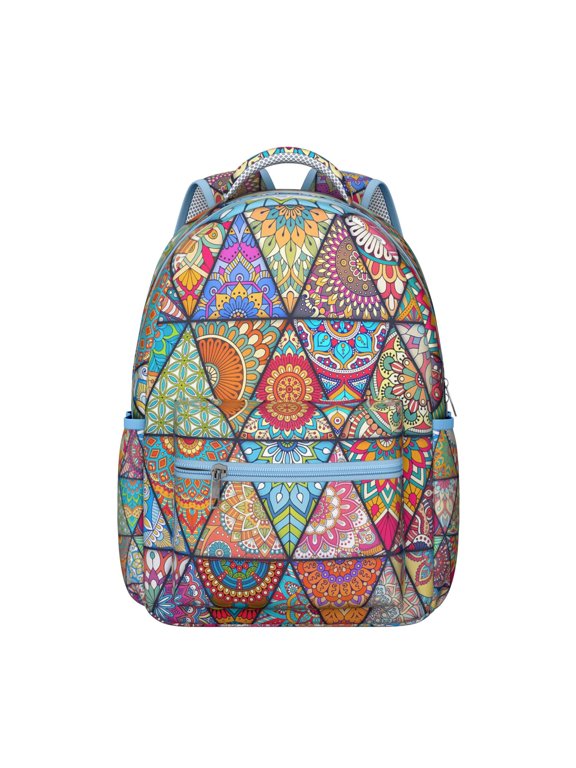 Boho Chic Campus Backpack with Macrame Details - 17" Laptop Sleeve & Anti-Theft Pockets | University Daypack