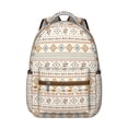 thumbnail image 1 of "Boho Chic Campus Essential Backpack - Tribal Print with Laptop Compartment, Durable & Water-Resistant for College Students & Travelers", 1 of 6