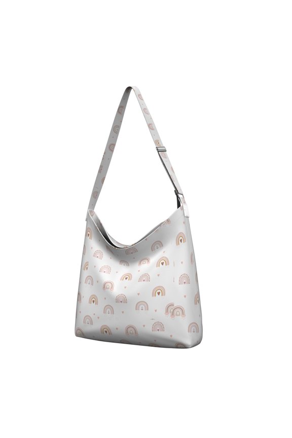 Boho Chic Canvas Shopping Bag – Rustic Style Tote with Geometric Patterns, Eco-Friendly and Reusable