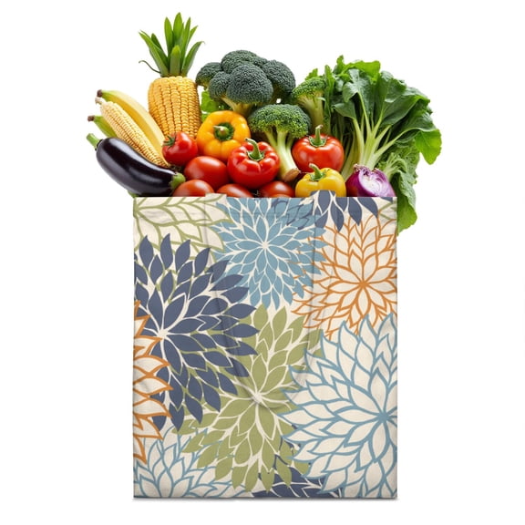 Boho Chic Canvas Tote Bag – Vintage Floral Tribal Pattern Reusable Grocery Bag, Abstract Geometric Earthy Aesthetic Shopping Bag for Women, Hippie & Artistic Lifestyle