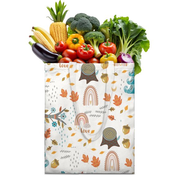 Boho Chic Canvas Tote Bag – Vintage Floral Tribal Pattern Reusable Grocery Bag, Abstract Geometric Earthy Aesthetic Shopping Bag for Women, Hippie & Artistic Lifestyle