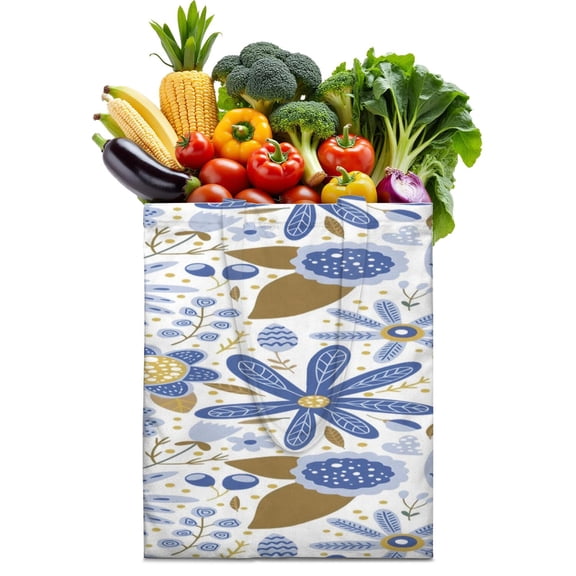 Boho Chic Canvas Tote Bag – Vintage Floral Tribal Pattern Reusable Grocery Bag, Abstract Geometric Earthy Aesthetic Shopping Bag for Women, Hippie & Artistic Lifestyle
