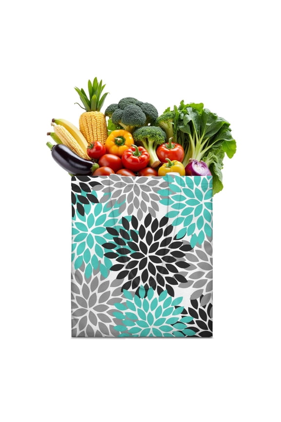 Boho Chic Canvas Tote Bag – Vintage Floral Tribal Pattern Reusable Grocery Bag, Abstract Geometric Earthy Aesthetic Shopping Bag for Women, Hippie & Artistic Lifestyle