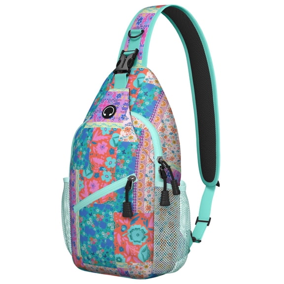 Boho Chic Crossbody Backpack Spacious Shoulder Bag for Hiking & Biking Vintage Fashion & Organized