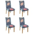 thumbnail image 1 of Boho Chic Dining Chair Covers Set of 4, Stretchable Washable Slipcovers Featuring Retro Ethnic Nordic Style Patterns, Removable Polyester Seat Protector for Rustic Farmhouse and Aesthetic Home Decor, 1 of 7