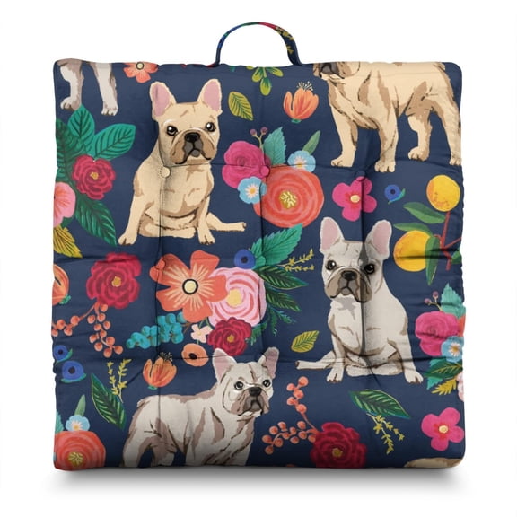 Boho Chic Dog Print Zabuton - Fluffy Resilient Meditation Pillow for Minimalist Spaces