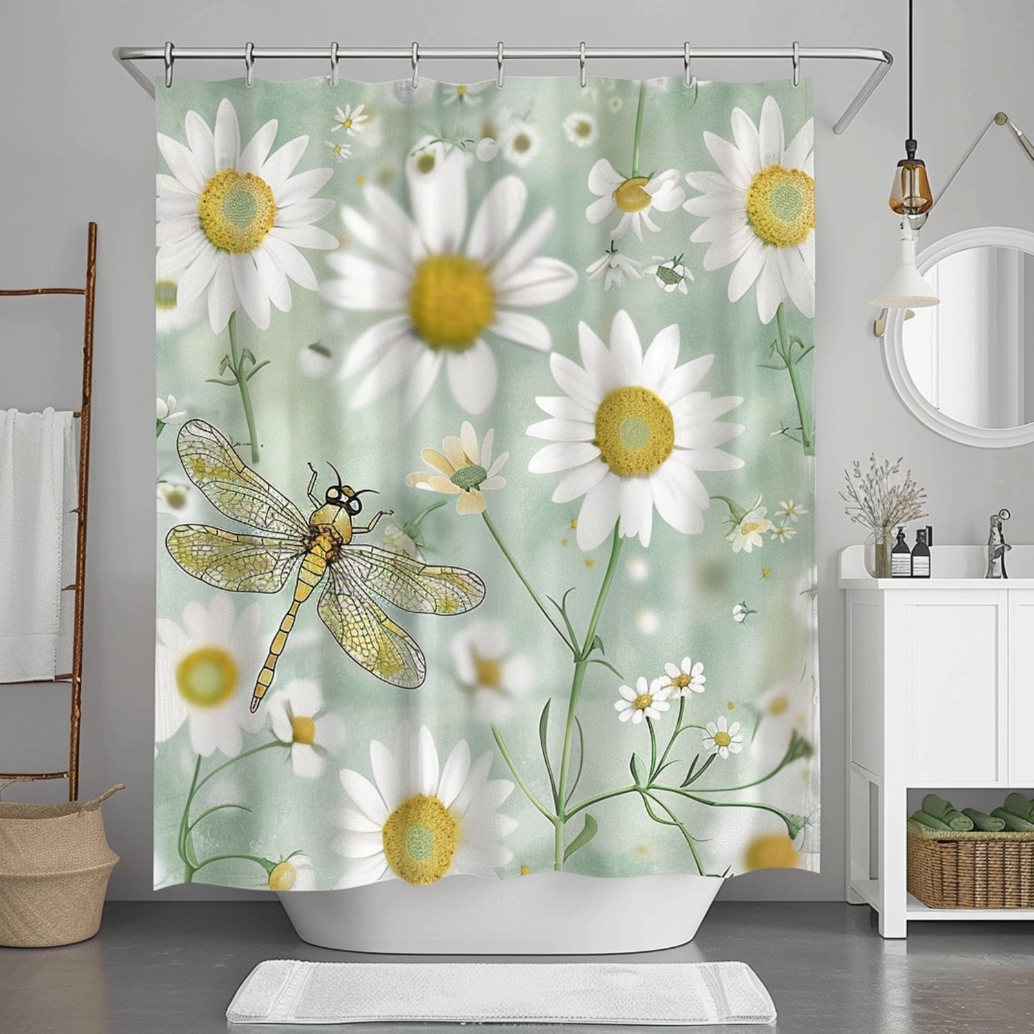Boho Chic Dragonfly and Daisy Bathroom Set Refresh Your Space with