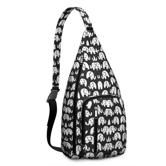 Boho Chic Elephant Sling Backpack - Vintage Mandala Design Shoulder Bag, Compact Travel Pack for Cycling & Photography Essentials