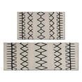 thumbnail image 1 of Boho Chic Farmhouse Moroccan Throw Rug - Non-Slip, Low-Pile, Washable Kitchen Rug in Rustic Tribal Black & White with Rubber Backing for Front Door, 1 of 7